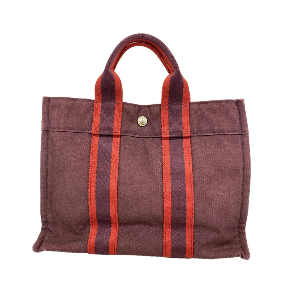 Hermes Fourre-Tout PM Canvas Tote Bag, Brown, Women's